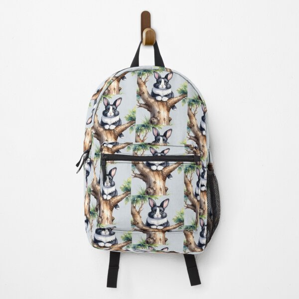 Item preview, Black and white rabbit hanging from a tree designed and sold by LiskoDesign.