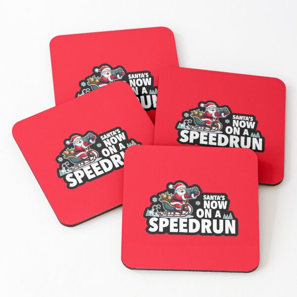 Item preview, Cute Gaming Santa Is on a Speedrun - Funny Christmas Gamer Quote Design (White text version) designed and sold by SlightlyUnreal.