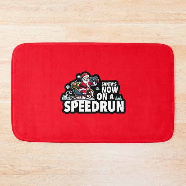 Item preview, Cute Gaming Santa Is on a Speedrun - Funny Christmas Gamer Quote Design (White text version) designed and sold by SlightlyUnreal.