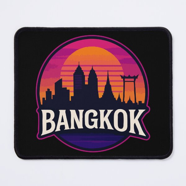 Item preview, Bangkok Thailand Skyline Retrowave Travel designed and sold by TomFrontierArt.