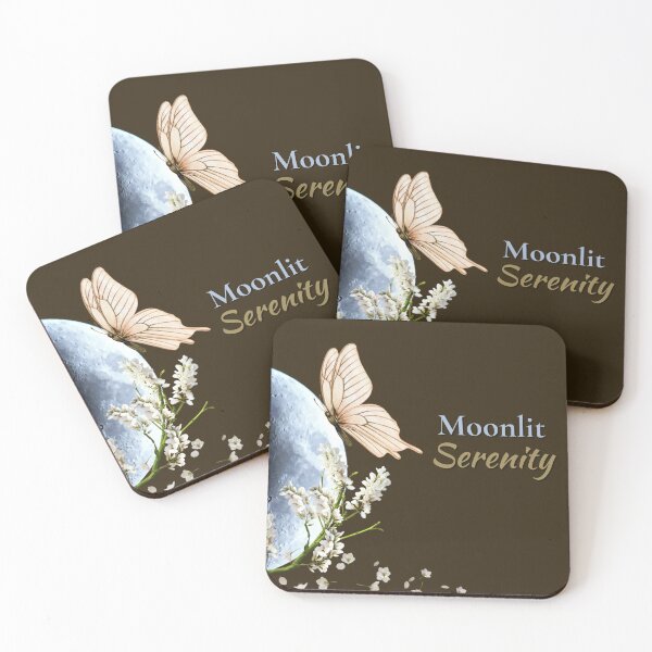Item preview, Moonlit Serenity – Soft Floral Butterfly Night Art Illustration designed and sold by glowtrendz.