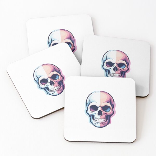 Item preview, Split Color Skull Illustration designed and sold by RED-MOUSE.
