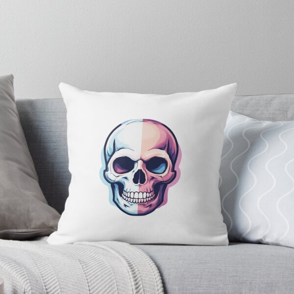 Item preview, Split Color Skull Illustration designed and sold by RED-MOUSE.