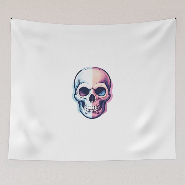 Item preview, Split Color Skull Illustration designed and sold by RED-MOUSE.