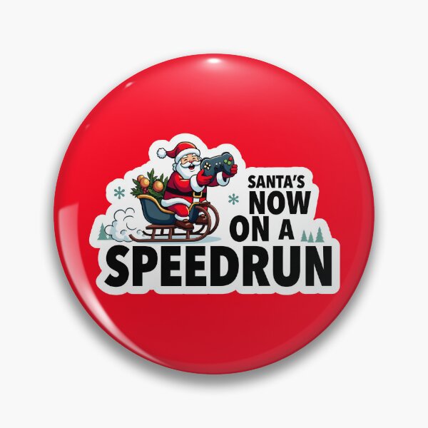 Item preview, Cute Gaming Santa Is on a Speedrun - Funny Christmas Gamer Quote Design (Black text version) designed and sold by SlightlyUnreal.