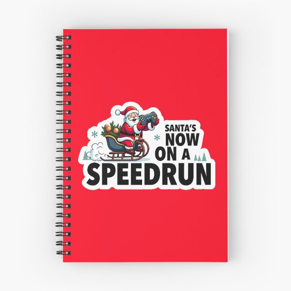 Item preview, Cute Gaming Santa Is on a Speedrun - Funny Christmas Gamer Quote Design (Black text version) designed and sold by SlightlyUnreal.