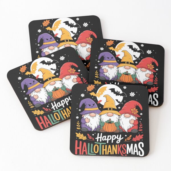 Item preview, Halloween Thanksgiving Christmas Happy HalloThanksMas Gnomes  designed and sold by InspiredFoul.