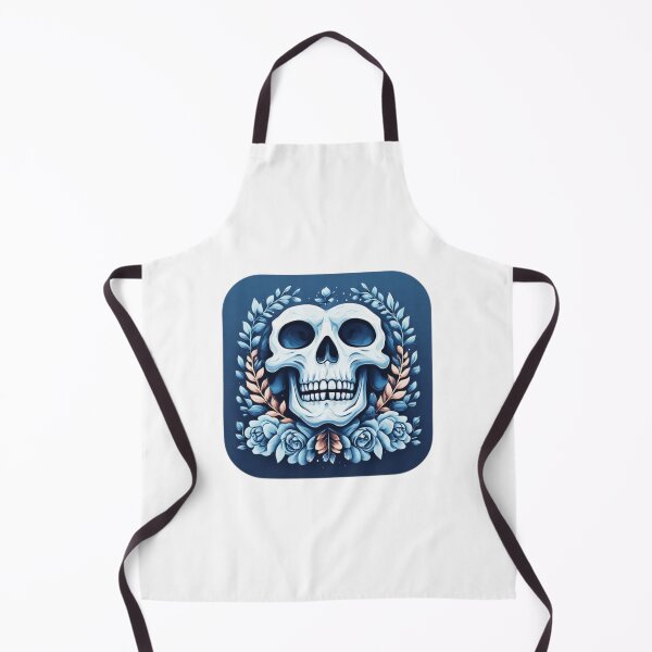 Item preview, Blue Floral Skull Emblem designed and sold by RED-MOUSE.