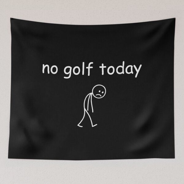 Item preview, No Golf Today Sad Stick Figure Minimal Humor Illustration designed and sold by Phil Ben.
