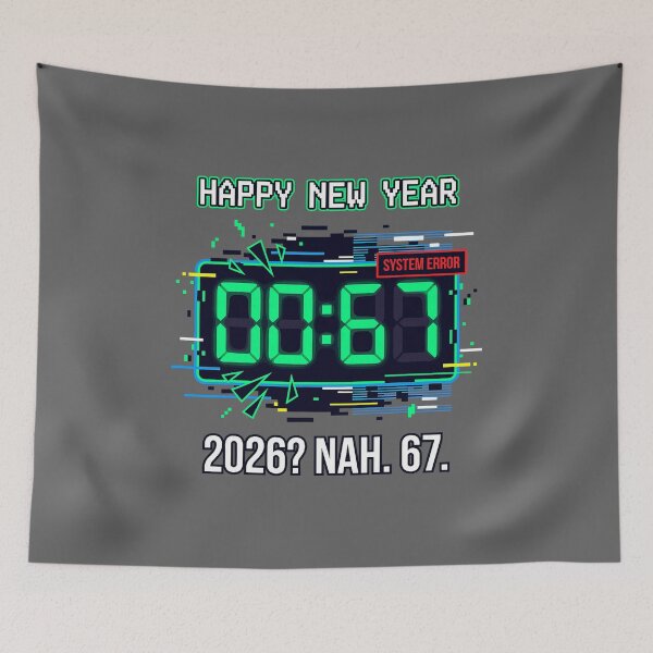 Item preview, Happy New Year 2026 Glitch Clock 67 System Error Funny designed and sold by KristineLi.