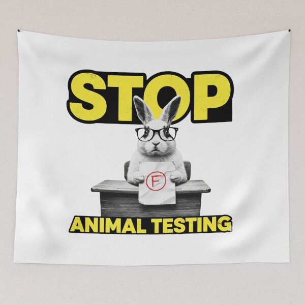 Item preview, Stop Animal Testing, PETA, stupid rabbit, animal rights, funnyfits70, Humor, Funny, retro, vintages, funny quotes, animal humor, designed and sold by FunnyFits70.