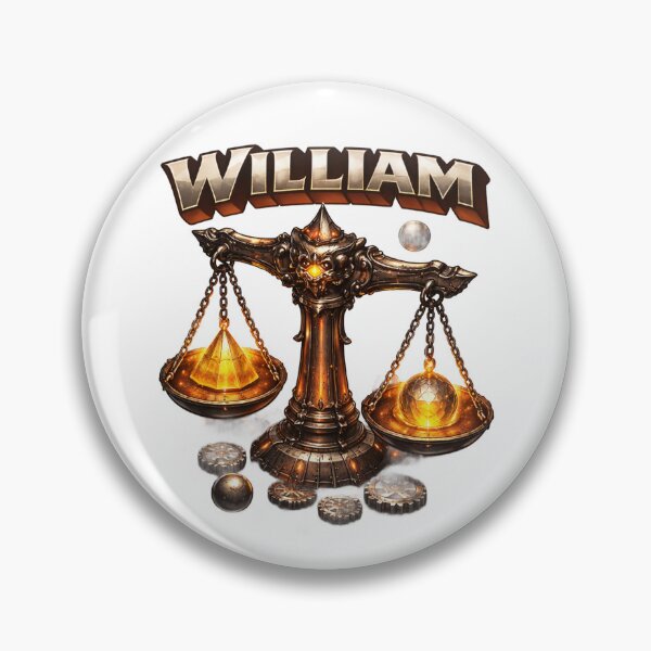Item preview, William Libra Scales – Zodiac Balance Fantasy Name Art designed and sold by AlexLineArt.
