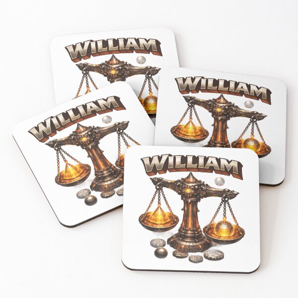 Item preview, William Libra Scales – Zodiac Balance Fantasy Name Art designed and sold by AlexLineArt.