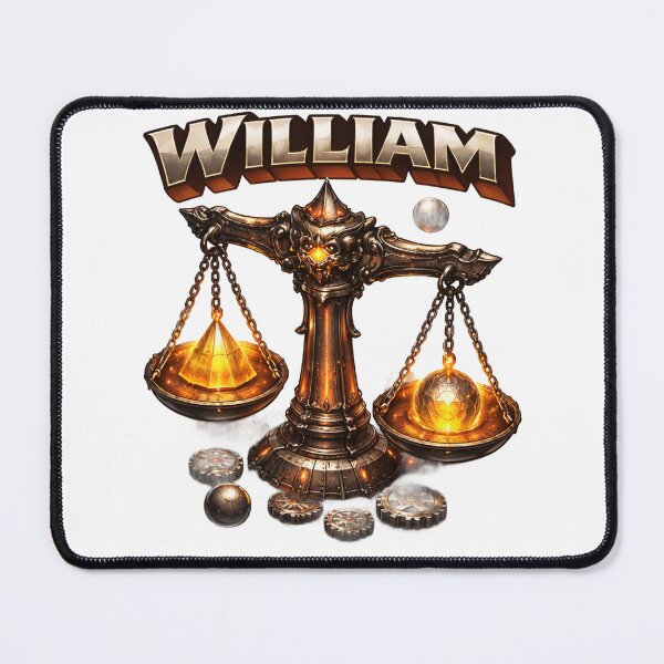 Item preview, William Libra Scales – Zodiac Balance Fantasy Name Art designed and sold by AlexLineArt.