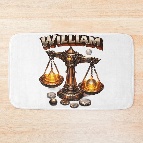 Item preview, William Libra Scales – Zodiac Balance Fantasy Name Art designed and sold by AlexLineArt.
