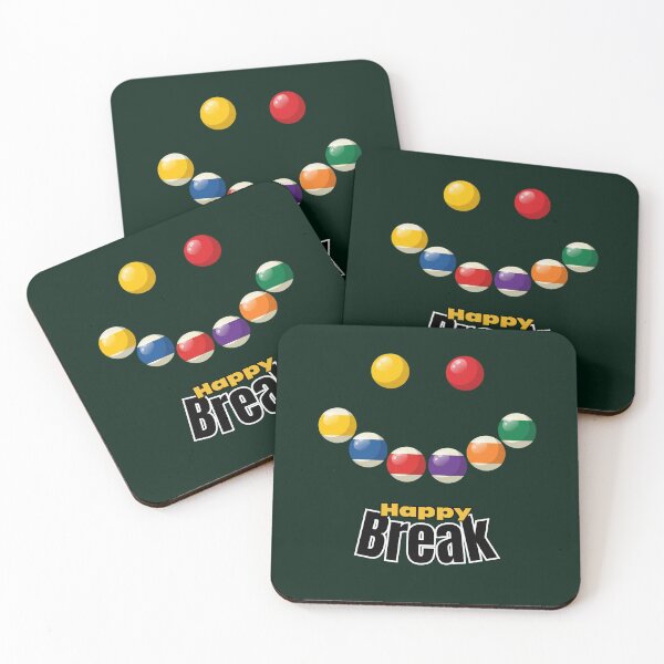 Item preview, Happy Break – Smiley Billiard Balls Pool Table Design designed and sold by Majnon8bp.