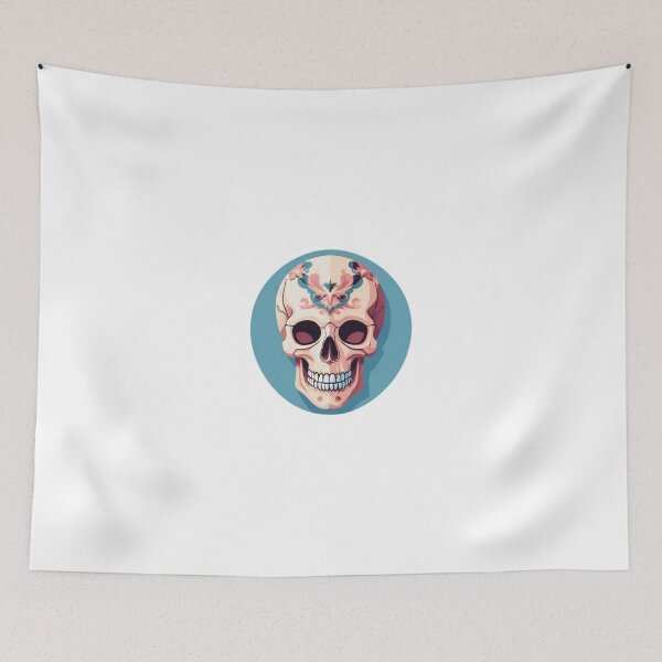 Item preview, Ornamental Pastel Skull Badge designed and sold by RED-MOUSE.