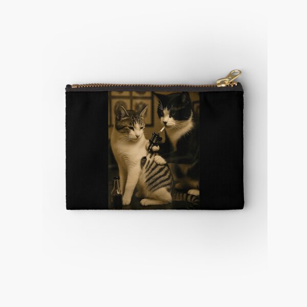 Item preview, Surreal Cats Tattoo Parody Dark Humor Cinematic Illustration designed and sold by Phil Ben.