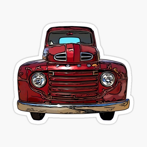 Red Vintage Truck 1940s Sticker