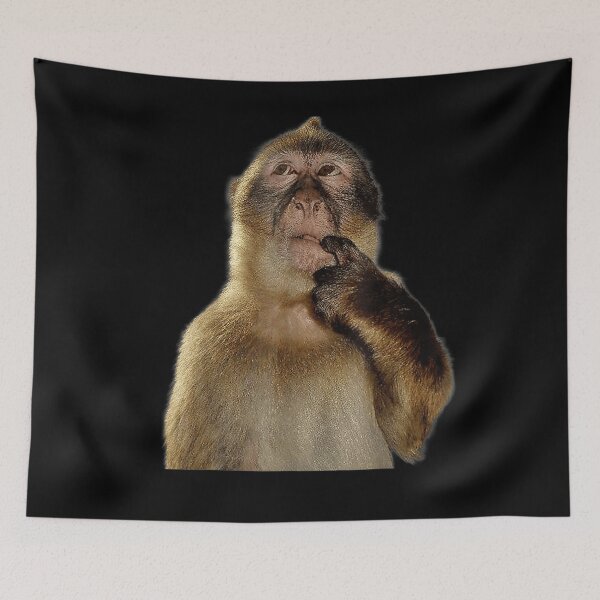 Item preview, Thinking Monkey Confused Expression Meme Style Portrait Illustration designed and sold by Phil Ben.