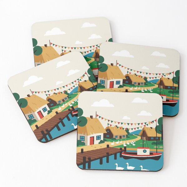 Item preview, Lake near a small village designed and sold by Design4uStudio.