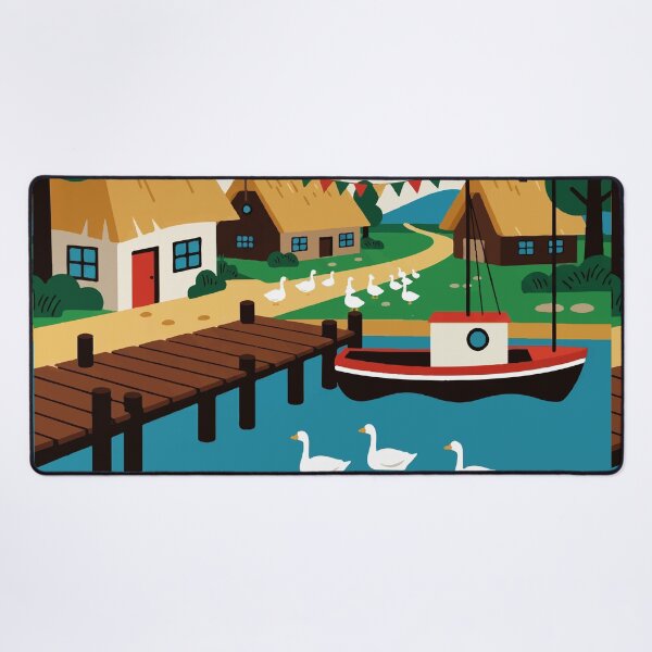 Item preview, Lake near a small village designed and sold by Design4uStudio.