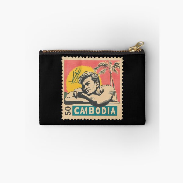 Item preview, Vintage Cambodia Postage Stamp Art - Mid-Century Tropical Paradise designed and sold by tiigerdad.