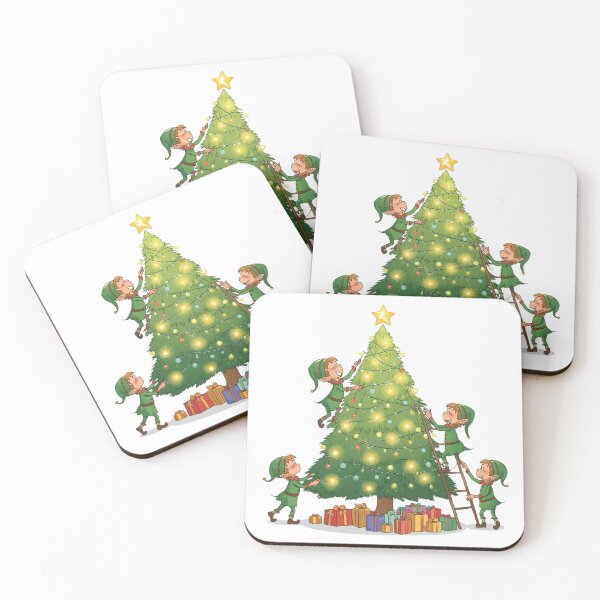 Item preview, Busy Elves Decorating Christmas Tree designed and sold by sa-prints.