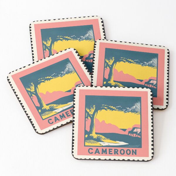 Item preview, Vintage Cameroon Postage Stamp Art - Africa in Miniature Landscape designed and sold by tiigerdad.