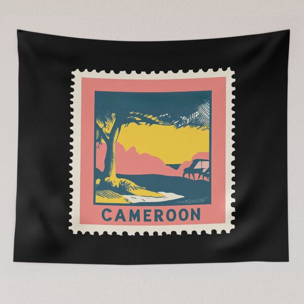 Item preview, Vintage Cameroon Postage Stamp Art - Africa in Miniature Landscape designed and sold by tiigerdad.