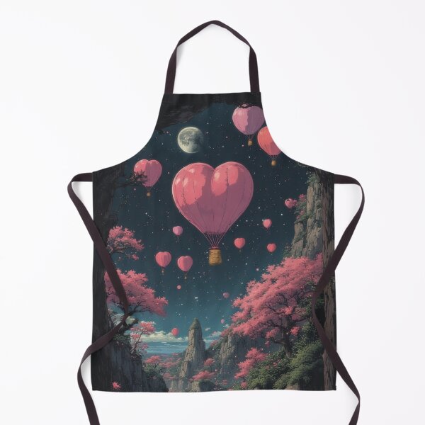 Item preview, Heart-shaped balloons over a pink cherry blossom valley designed and sold by Mianku | Für das Leben.