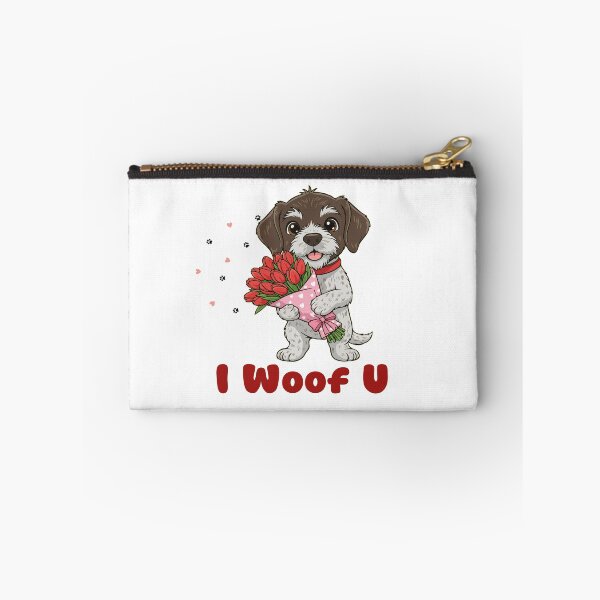 Item preview, I Woof U German Wirehaired Pointer Puppy with Flowers – Sweet Dog Love Design designed and sold by The Real Life Symphony.