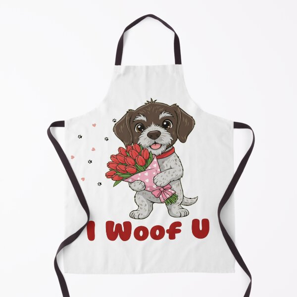 Item preview, I Woof U German Wirehaired Pointer Puppy with Flowers – Sweet Dog Love Design designed and sold by The Real Life Symphony.