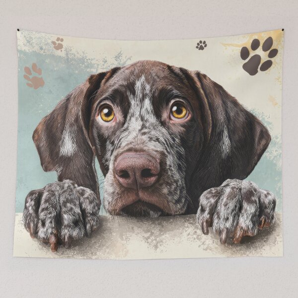 Item preview, French Pointer Peeking over Wall 01 designed and sold by Elisabeth Lucas.