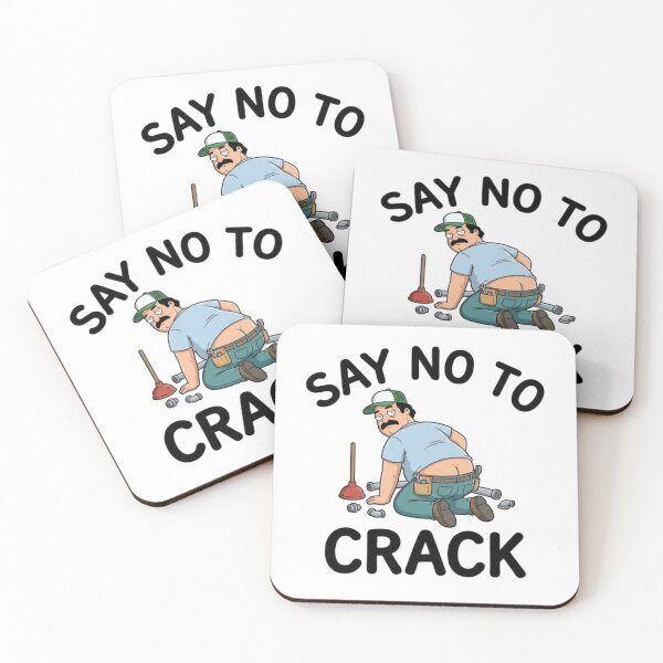Item preview, Say No to Crack, Funny Plumber, Butt Crack, Pun T-Shirt Design, funnyfits70, Humor, Funny, retro, vintages, funny quotes, animal humor, designed and sold by FunnyFits70.