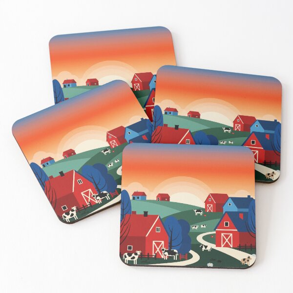 Item preview, Village view at sunset designed and sold by Design4uStudio.
