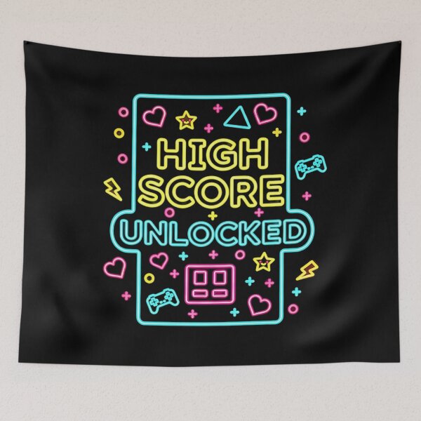 Item preview, High Score Unlocked Neon Gamer Design | Retro Arcade Gaming Art designed and sold by GlobalBoom.
