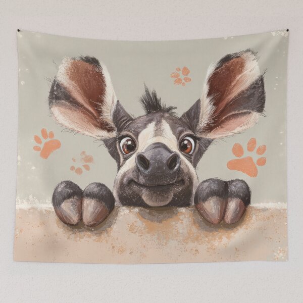 Item preview, Okapi Peeking over Wall 01 designed and sold by Elisabeth Lucas.