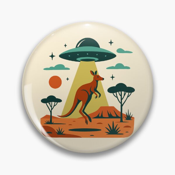 Item preview, Mid-century Modern Kangaroo Being Abducted by Aliens designed and sold by Ghost on Toast.