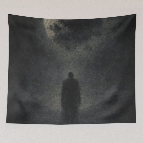 Item preview, Lonely Figure Under a Dark Moon – Existential Silence designed and sold by Visualynx.