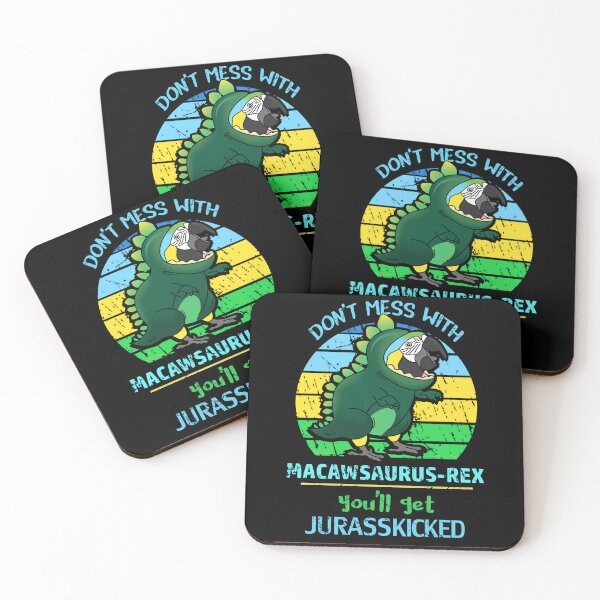Item preview, Jurasskicked Blue Yellow Macaw Dinosaur Doodle designed and sold by FandomizedRose.