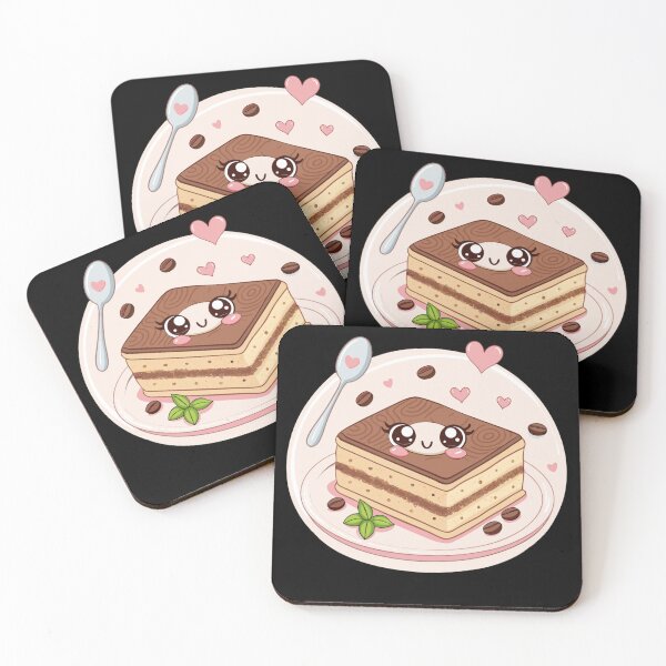 Item preview, Cute Kawaii Tiramisu – Adorable Italian Dessert Cartoon Design designed and sold by VividOrganica.
