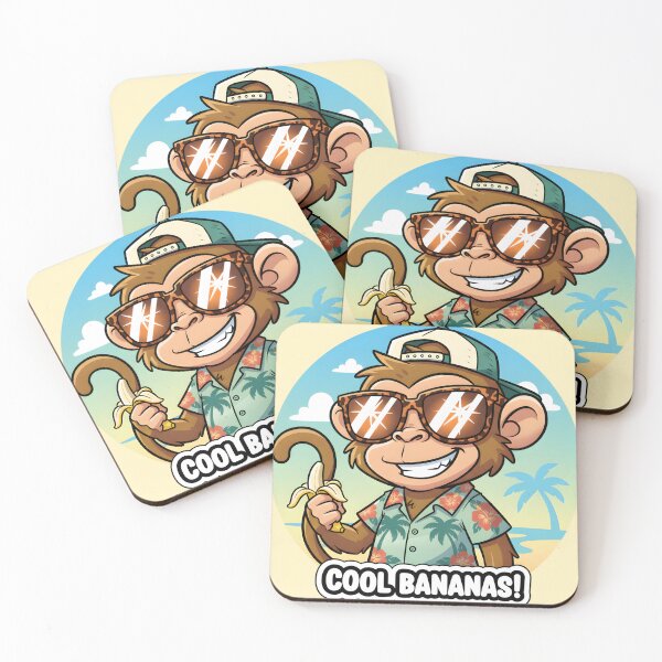 Item preview, Cool Bananas Monkey by Modern Mojo | Tropical Summer Vibes Cartoon | Funny Beach Vacation Art designed and sold by Modern-Mojo.