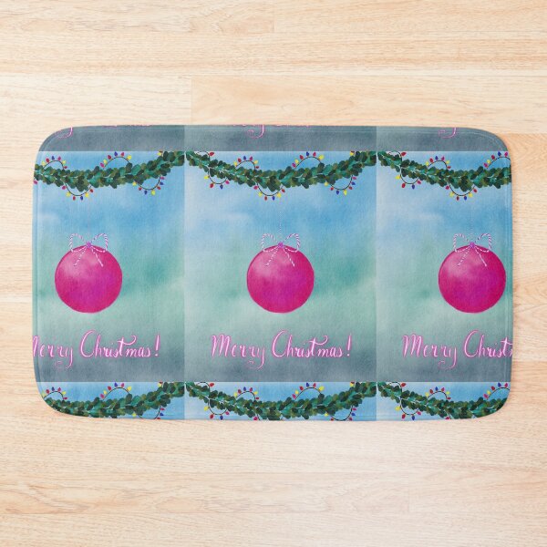 Item preview, Merry Christmas Pink Ornament Leafy Garland  designed and sold by HydrangeaDelMar.