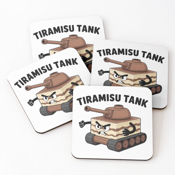 Item preview, Tiramisu Tank – Funny Cartoon Dessert Military Illustration designed and sold by VividOrganica.