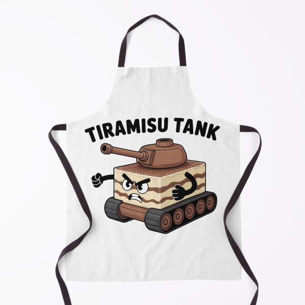 Item preview, Tiramisu Tank – Funny Cartoon Dessert Military Illustration designed and sold by VividOrganica.