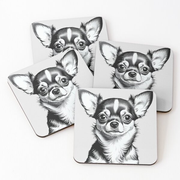 Item preview, Adorable Chihuahua Puppy Portrait in Clean Line Art. designed and sold by MissYouONLY.
