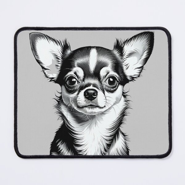Item preview, Adorable Chihuahua Puppy Portrait in Clean Line Art. designed and sold by MissYouONLY.