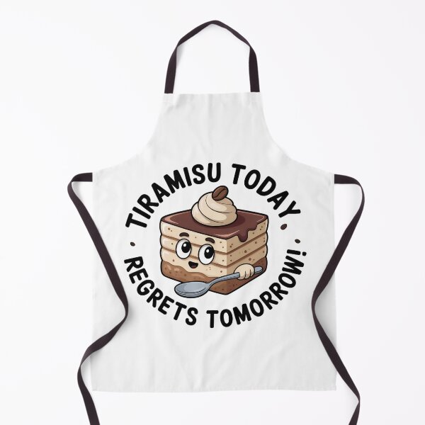 Item preview, Tiramisu Today, Regrets Tomorrow – Cute Cartoon Dessert Sticker Design designed and sold by VividOrganica.