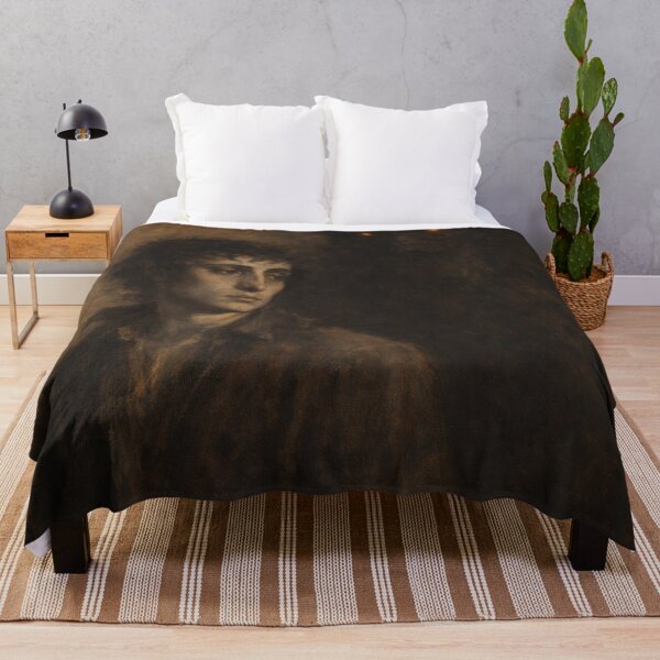 Item preview, Man & Horned Shadow Presence – Dark Psychological Oil Portrait designed and sold by Visualynx.